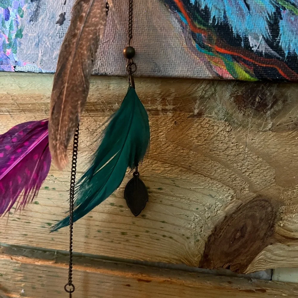 Colorful Feather earrings - Picture 2 of 7